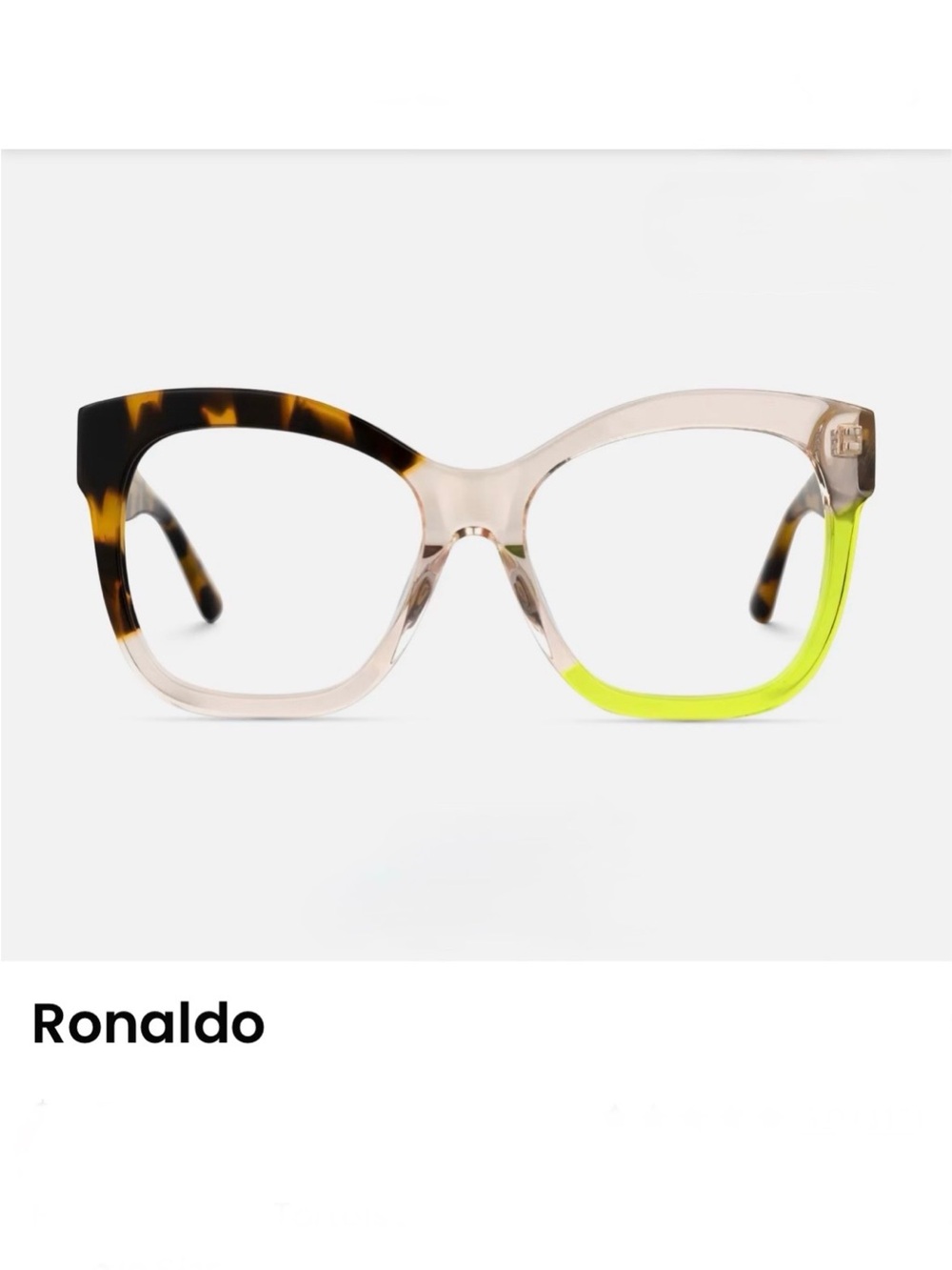 Acid green & tortoiseshell Vooglam Ronaldo eyeglass frames N